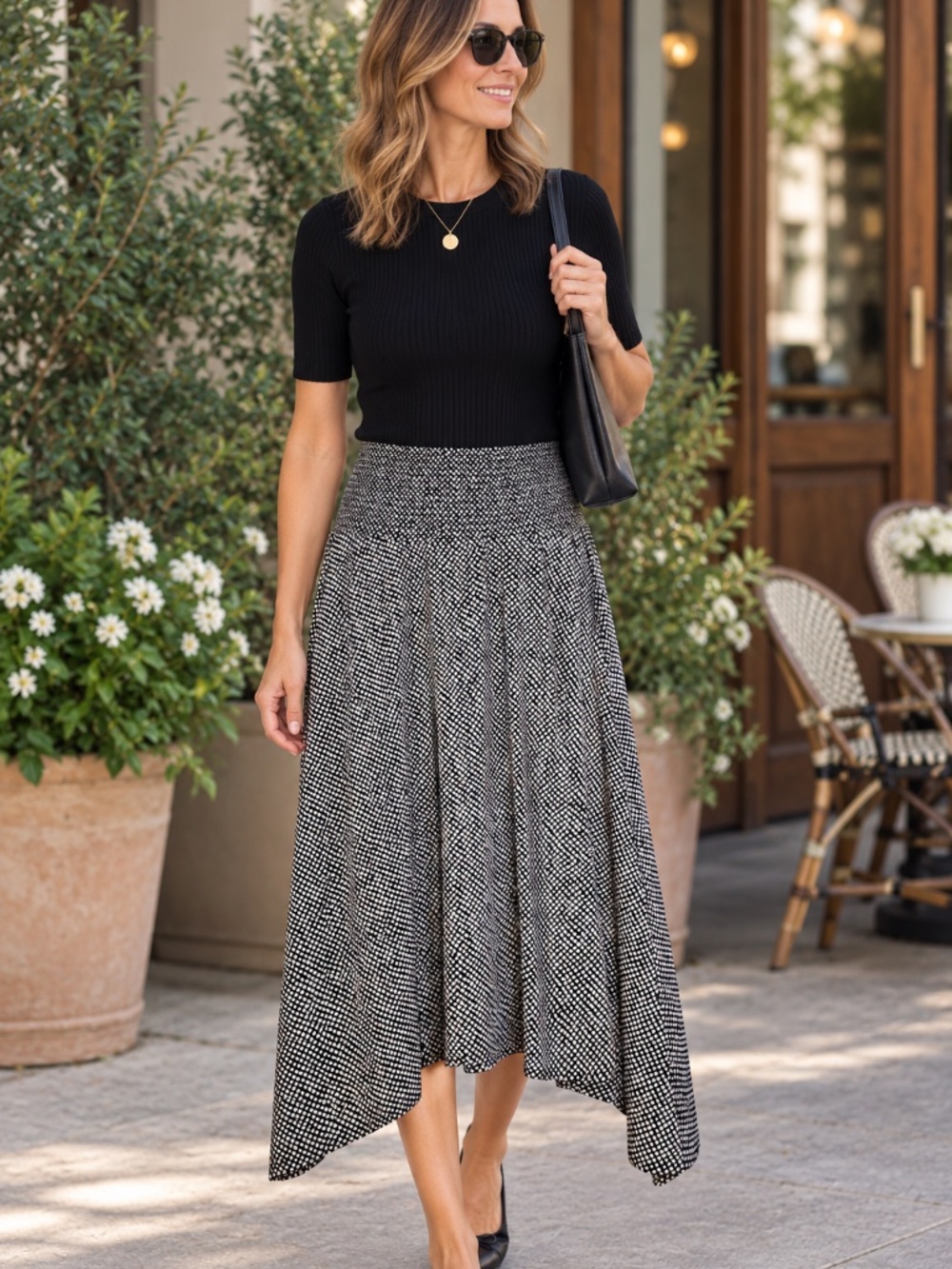 NWOT - Eileen Fisher Bandhini Print Organic Cotton Midi Skirt -Size M